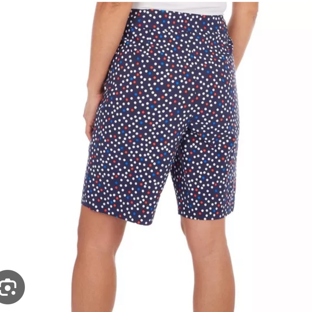 NWT! Coral Bay Navy 14P Petite Red& White Polka Dot Elastic Waist Pull On Shorts - Picture 2 of 10